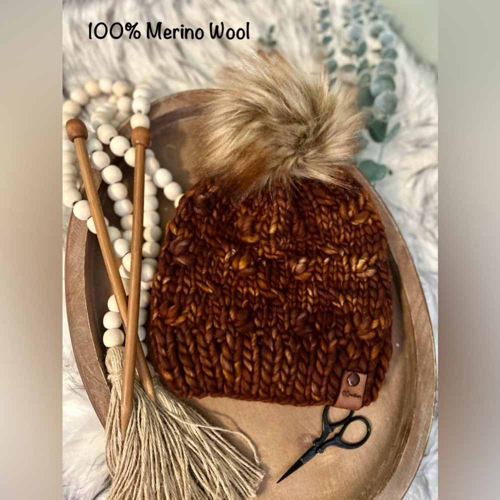 Hand knit beanie